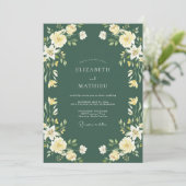 Invitation Mariage Evergreen Cream Petal (Debout devant)