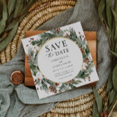 Invitation Mariage Evergreen Winter Enregistrez la Date