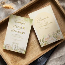 Mariage extérieur aquarelle florale pastel vert