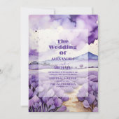 Invitation Mariage extérieur de lavande botanique (Devant)