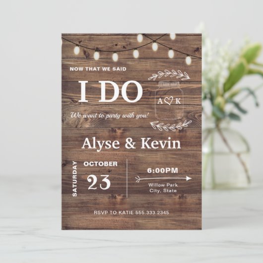 Invitation Mariage extérieur Décontracté Réception Lumières d (Debout devant)