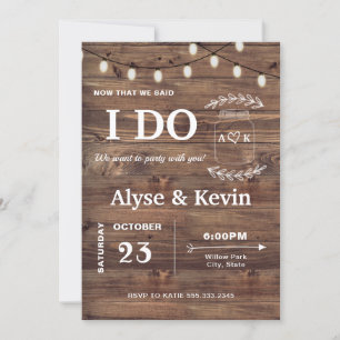 Invitation Mariage extérieur Décontracté Réception Lumières d