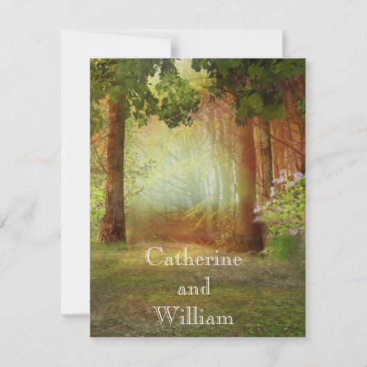 Invitation Mariage extérieur élégant décontracté de forêt en (Devant)