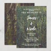Invitation Mariage extérieur en forêt boisée de champ d'herbe (Devant / Derrière)
