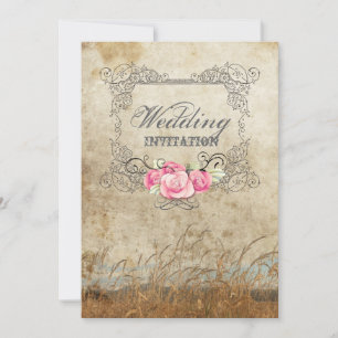Invitation mariage extérieur rustique de l'ouest