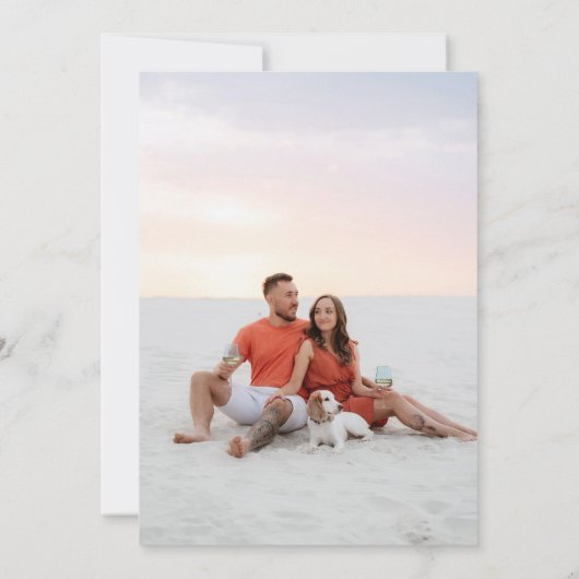 Invitation Mariage extérieur turquoise Peach Watercolor Sunse (Dos)