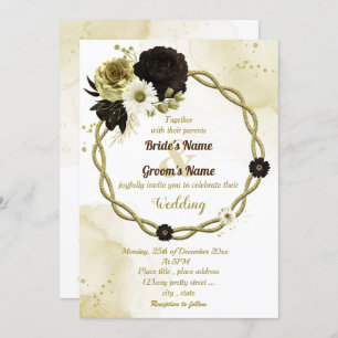 Invitation mariage Extraordinaire de couronnes florales en iv