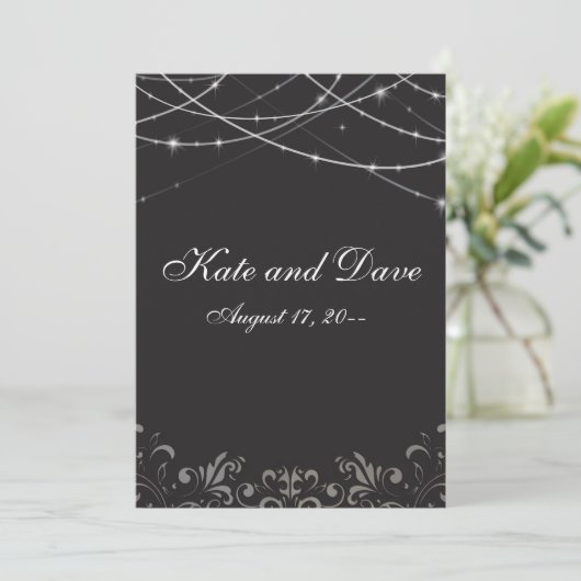 Invitation Mariage Fab Black String Cool (Debout devant)