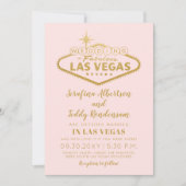 Invitation Mariage Fabuleux Rose à Las Vegas (Devant)