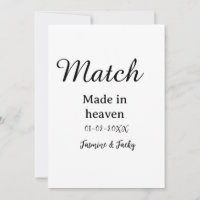 Mariage fait au ciel nom date calligraphie simple