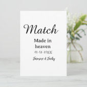 Invitation Mariage fait au ciel nom date calligraphie simple (Debout devant)