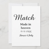 Invitation Mariage fait au ciel nom date calligraphie simple (Dos)