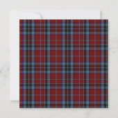 Invitation Mariage fait sur commande bleu et rouge de plaid (Dos)