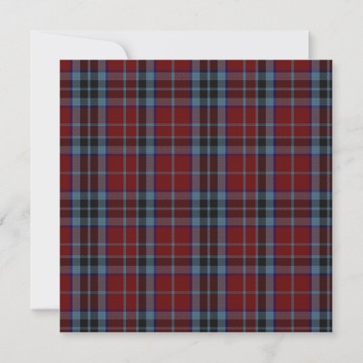 Invitation Mariage fait sur commande bleu et rouge de plaid (Dos)