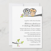 Invitation Mariage fait sur commande de beaux hiboux (Devant)
