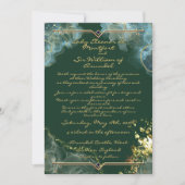 Invitation Mariage Fantaisie2 Marbre Vert Or Romantique (Devant)