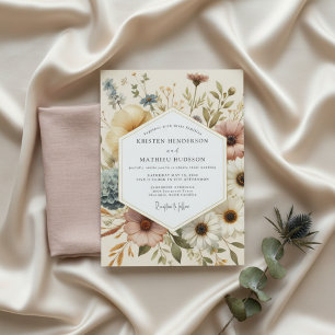 Invitation Mariage Fantaisie Botanique Crème