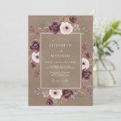 Invitation Mariage Fantaisie Bourguignon Vert (Debout devant)