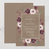 Invitation Mariage Fantaisie Bourguignon Vert (Devant / Derrière)