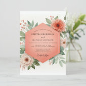 Invitation Mariage Fantaisie Fleur de Corail (Debout devant)