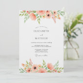 Invitation Mariage Fantaisie Fleur de Corail (Debout devant)