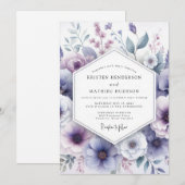 Invitation Mariage Fantaisie Fleur de Lavande (Devant / Derrière)