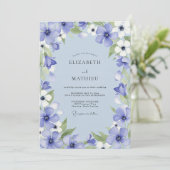 Invitation Mariage Fantaisie Fleur de Pervenche (Debout devant)