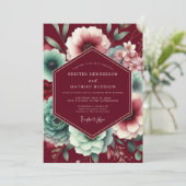 Invitation Mariage Fantaisie Florale Bourdon (Debout devant)