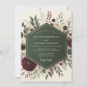 Invitation Mariage Fantaisie Florale Bourguignonne