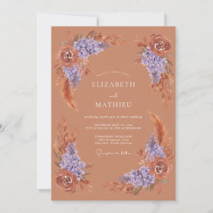 Invitation Mariage Fantaisie Florale Terracotta
