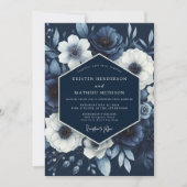 Invitation Mariage Fantaisie Indigo Bloom (Devant)