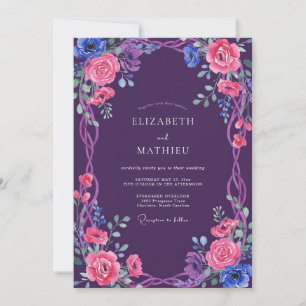 Invitation Mariage Fantaisiste à la Fleur d'Améthyste