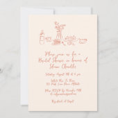 Invitation Mariage Fantaisiste à la Main Shower (Devant)