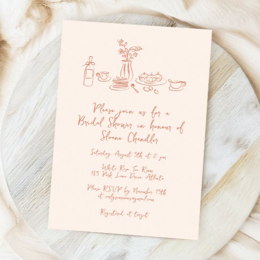 Invitation Mariage Fantaisiste à la Main Shower