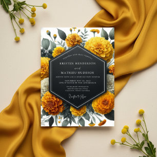 Invitation Mariage Fantaisiste à la Souci Doré