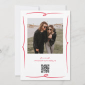 Invitation Mariage Fantaisiste à la Vigne Rouge Dessiné à la  (Dos)