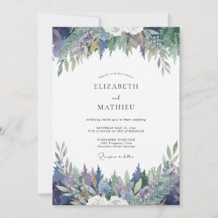 Invitation Mariage Fantaisiste Améthyste Wisteria