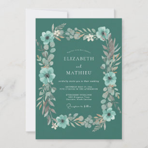 Invitation Mariage Fantaisiste aux Fleurs de Thé