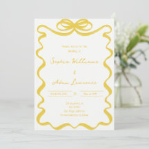 Mariage fantaisiste avec rayures manuscrites jaune
