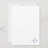 Invitation Mariage Fantaisiste Bleu Dessiné à la Main (Dos)