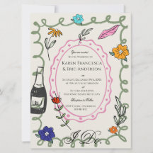 Mariage fantaisiste d'art folklorique floral dessi