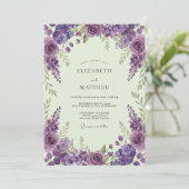Invitation Mariage Fantaisiste de Printemps Violet (Debout devant)