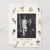 Invitation Mariage Fantaisiste Dessiné à la Main (Dos)