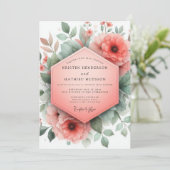 Invitation Mariage Fantaisiste Fleur de Corail (Debout devant)
