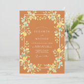 Invitation Mariage Fantaisiste Orange Brûlé (Debout devant)