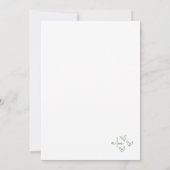 Invitation Mariage fantaisiste vert dessiné à la main (Dos)