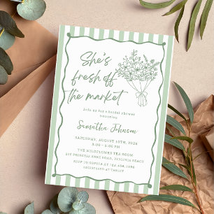 Invitation Mariage fantaisiste vert frais du marché