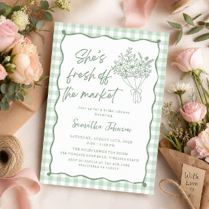 Invitation Mariage fantaisiste vert frais du marché Cadeau de