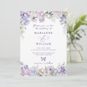 Invitation Mariage fantasque de jardin romantique floral (Debout devant)