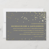 Invitation Mariage Faux Gold Foil Confetti (Devant)